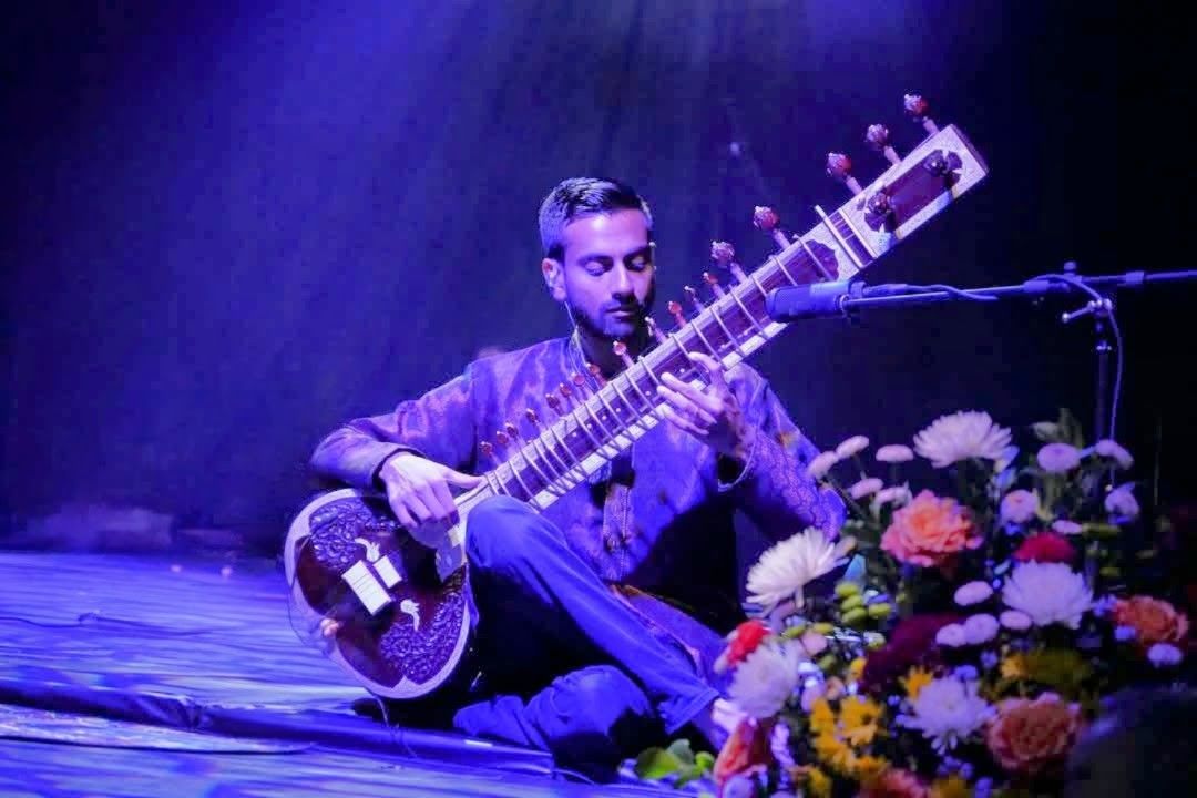 Ravi playing sitar