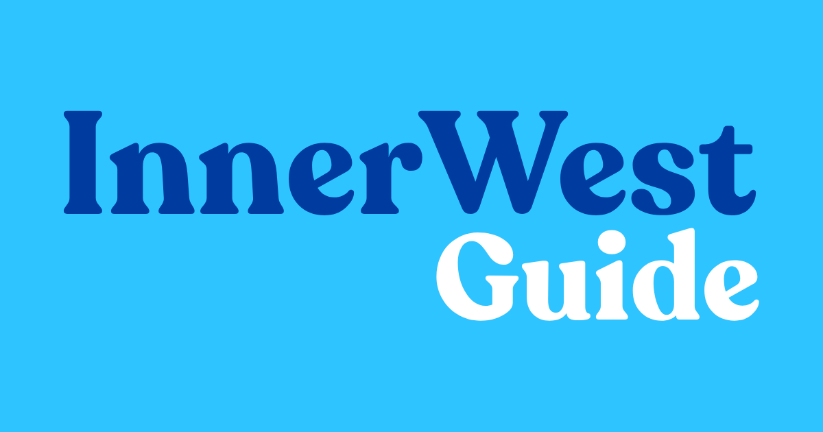 Inner West Guide text on blue background