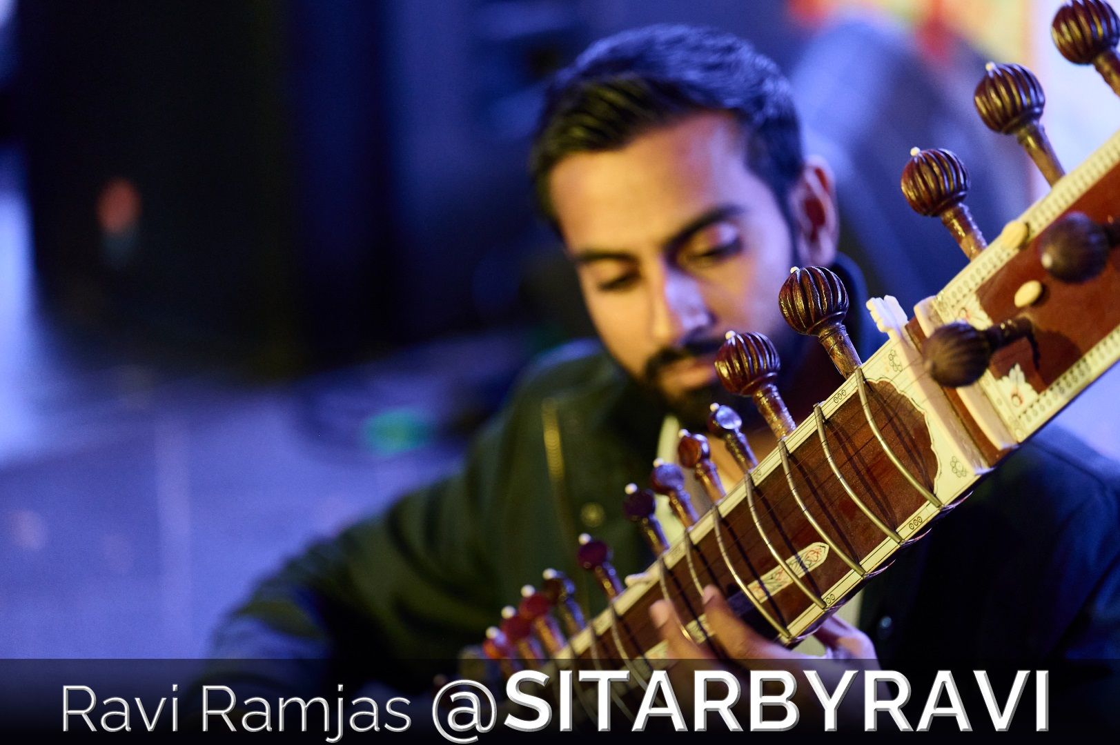 Ravi playing the sitar