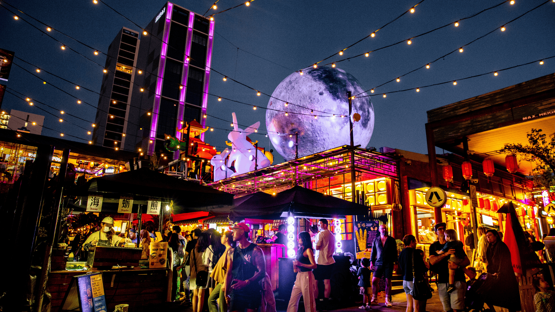 Moon Festival decoration at Burwood Chinatown