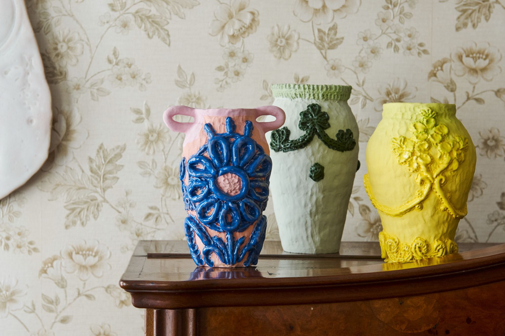 Image of Embroidered vases by Elizabeth Lewis for Meroogal Women's Art Prize 2022