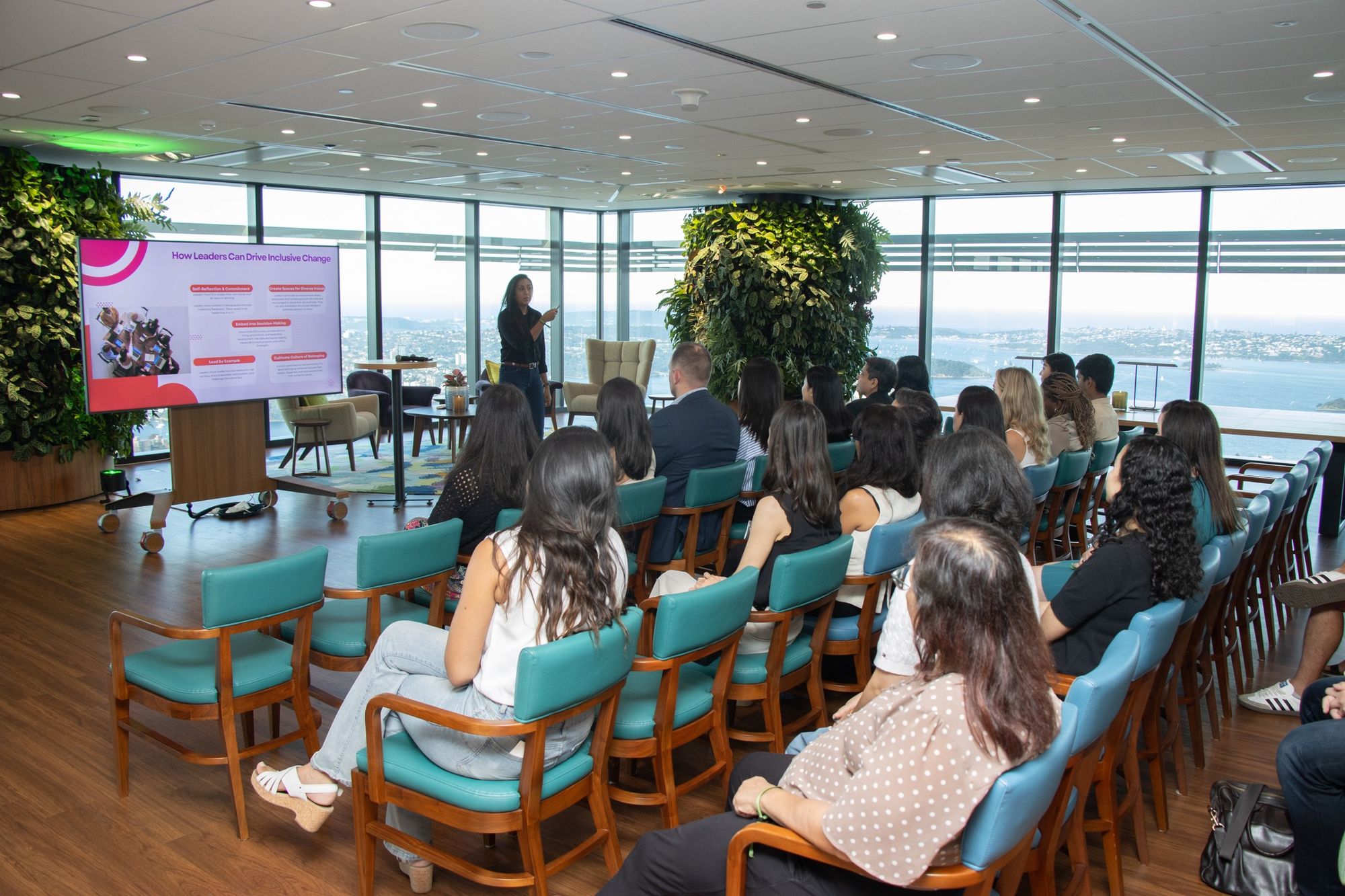 Facilitator speaking to professionals at the MPN annual networking forum.