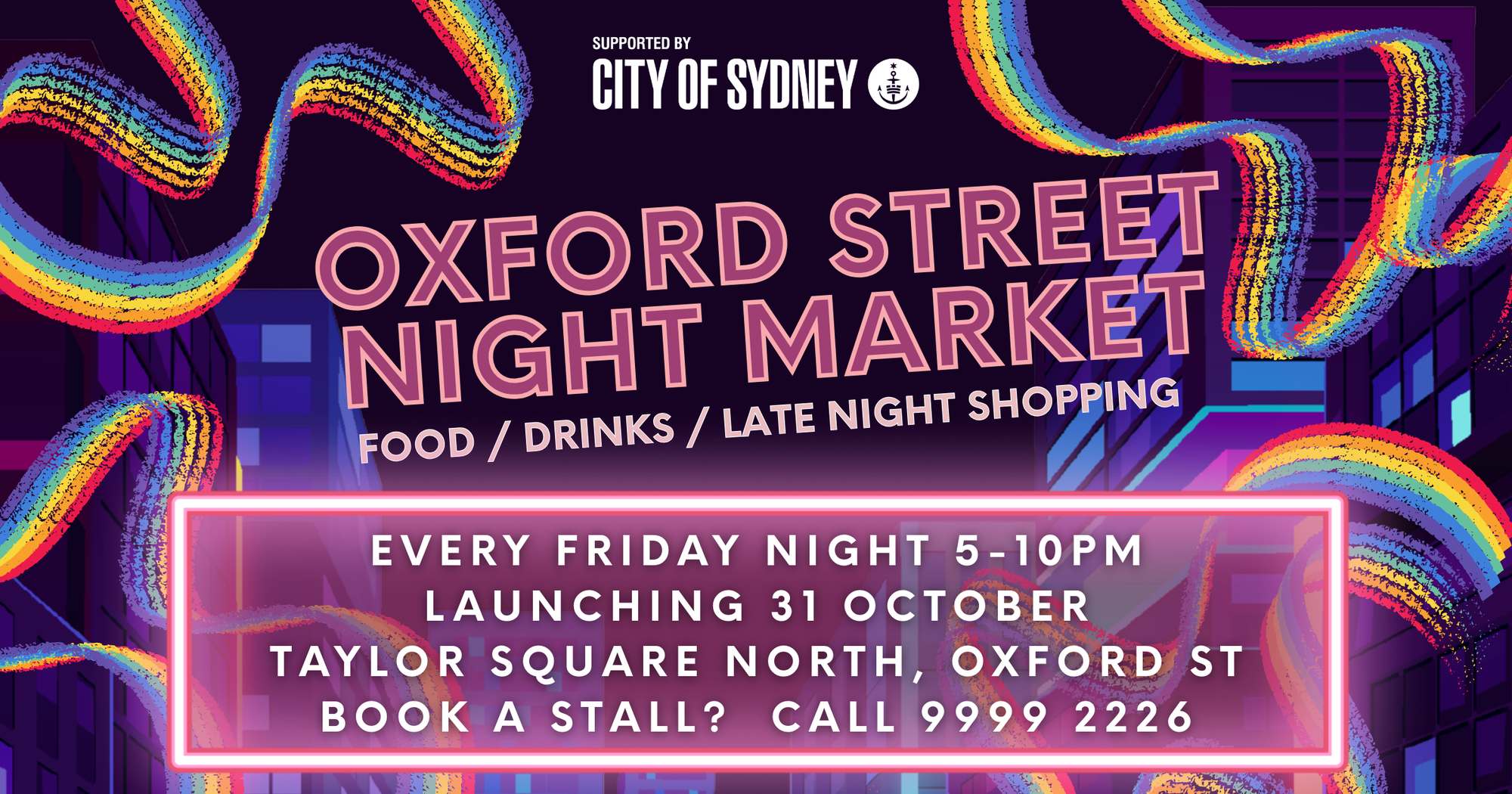 Banner promoting Oxford Street Night Market