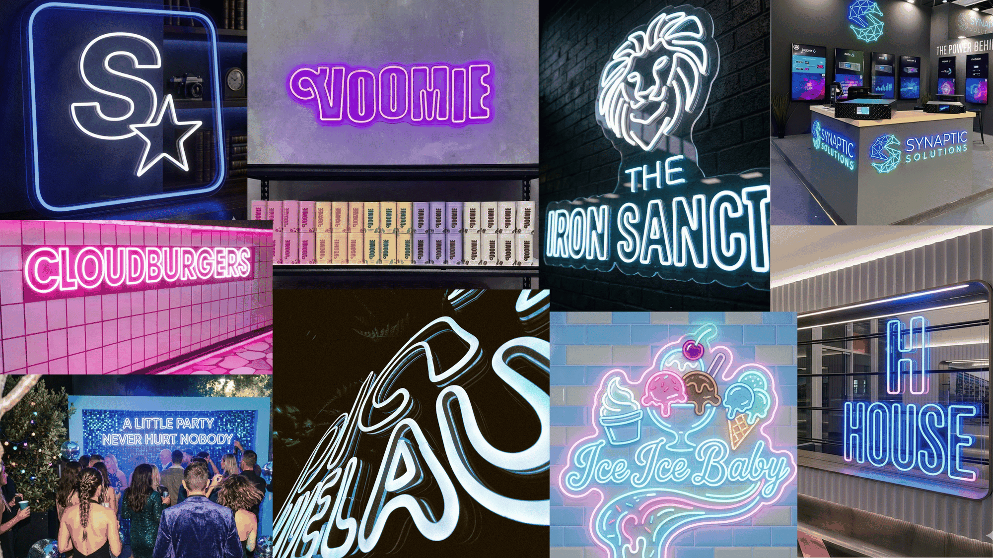 Custom LED neon signs by Neon Lanes displayed across Sydney and NSW hospitality venues, retail stores, events, gyms, and entertainment spaces.