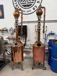 Our two copper pot stills - Julia and Jacinda.