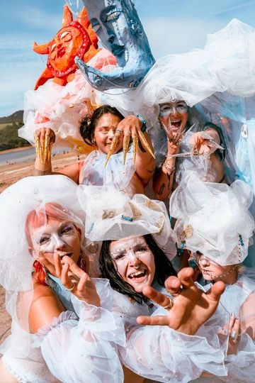 Celestial Beings with their troupe of clouds at Dragon Dreaming Festival