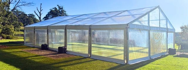clear roof marquee with clear walls from Better Event Hire