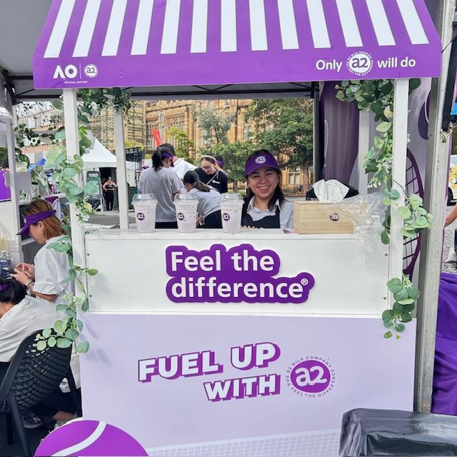This is a picture of me at the university of Sydney massive event in collaboration with the A2 Milk Company. The turnout was way positive! Drinks were sold out in less than half of the allocated time!