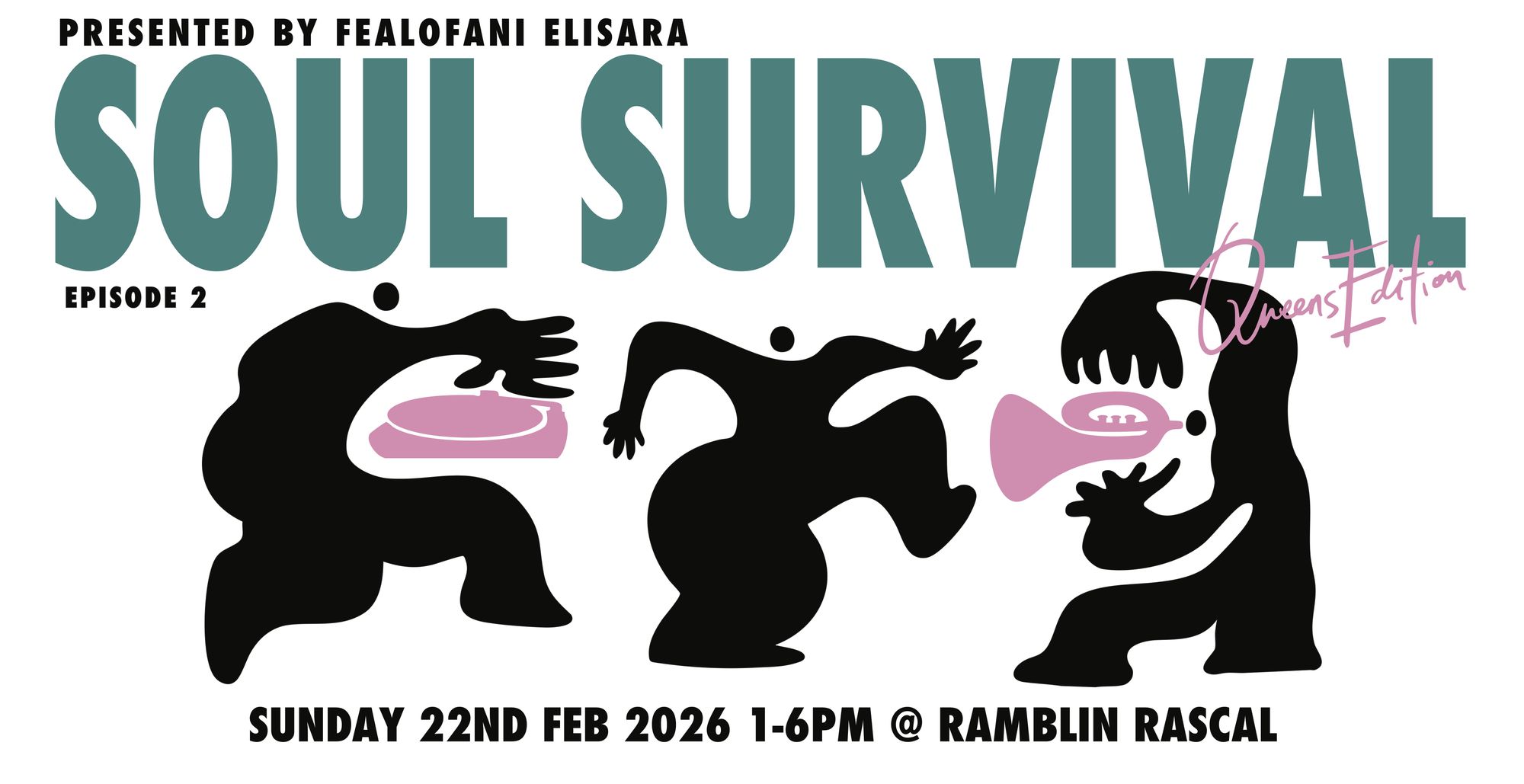 Pop art coloured banner featuring musicians and dj's