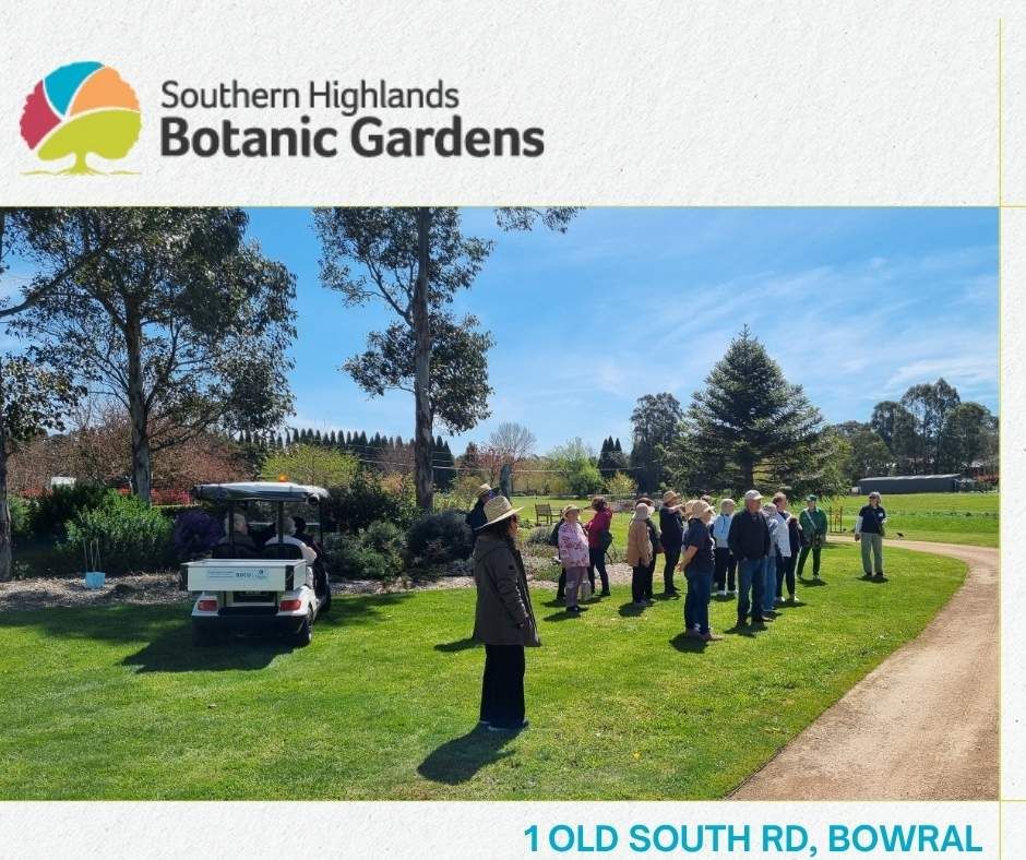 A tour group at SHBG, including in the e-buggy