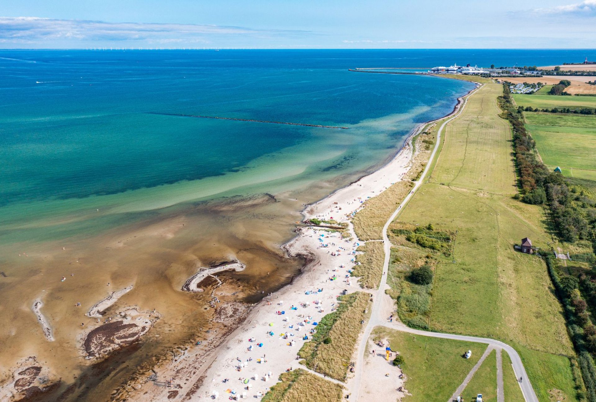 Fehmarn Strand Vogelperspektive Dünen