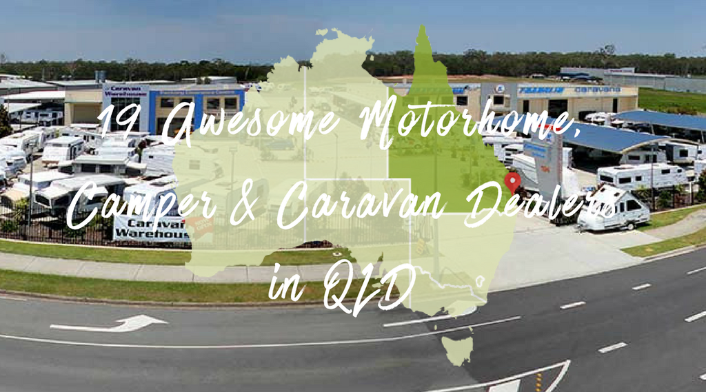 Motorhome parked at a sunny QLD caravan park, perfect for a road trip!