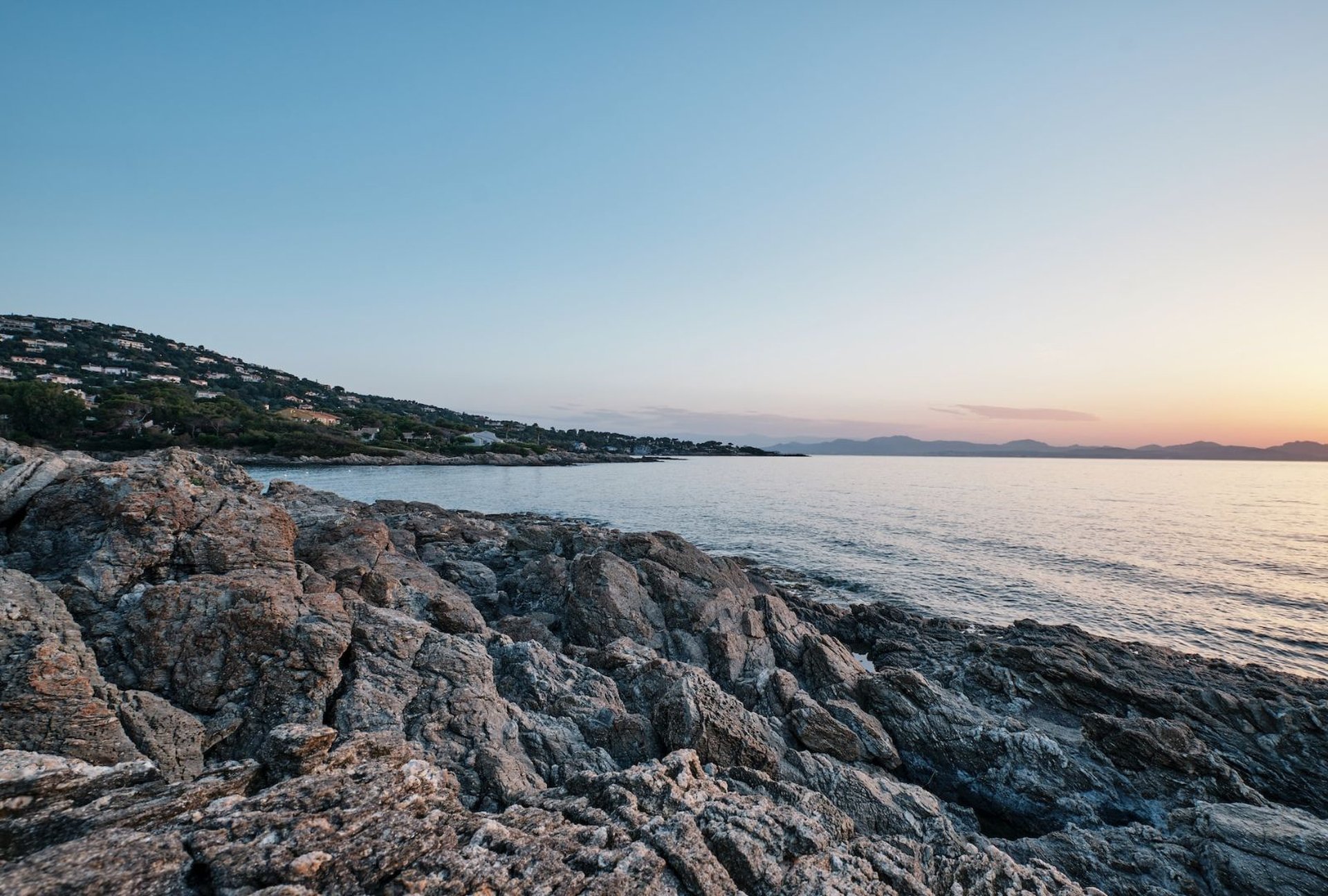 Peillon Sonnenuntergang am Meer