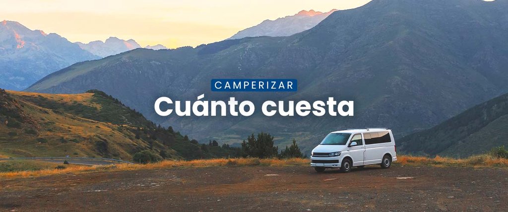 Furgoneta camperizada en la naturaleza con montañas al fondo. Guía de precios para camperizar en 2024.