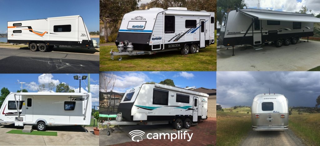 Caravan set up at a beaut Aussie caravan park, ready for a ripper holiday.