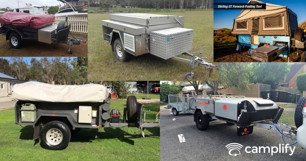 Camper trailer setup at a bush campsite, ready for an Aussie adventure in the great outdoors.