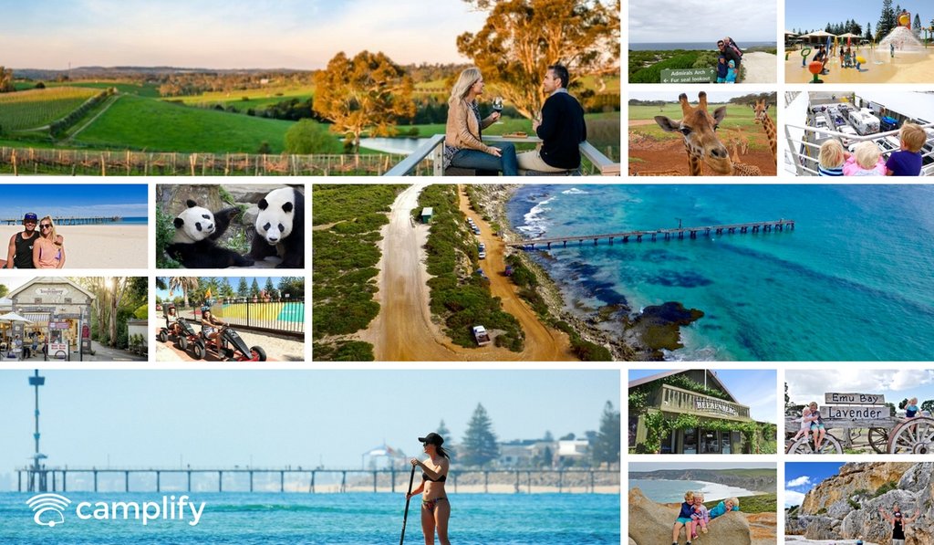 Family camping setup near Adelaide, perfect for an Aussie road trip with the kids.
