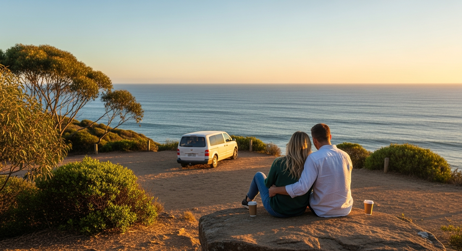 Couples camping in Australia