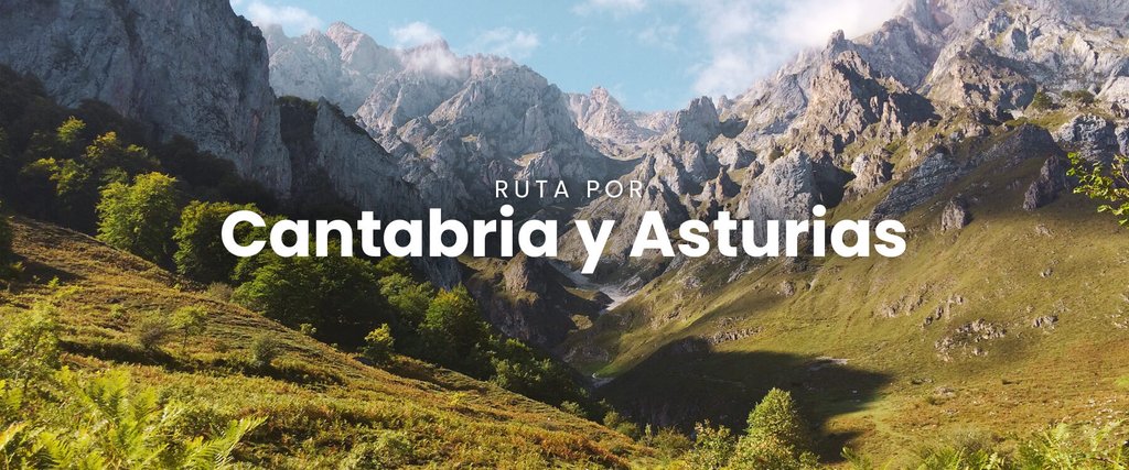 Autocaravana con vistas a las montañas de Cantabria o Asturias, disfrutando del viaje.