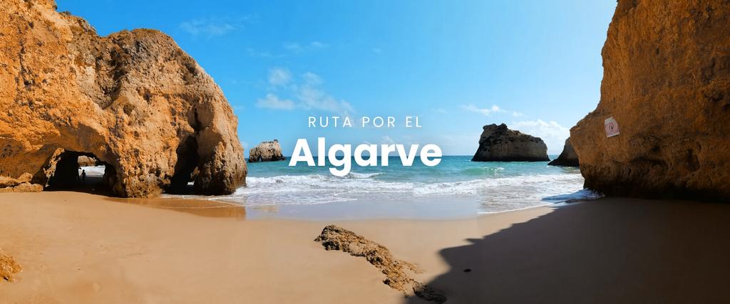 Autocaravana en costa rocosa del Algarve con vistas al mar. Viaje y aventura.