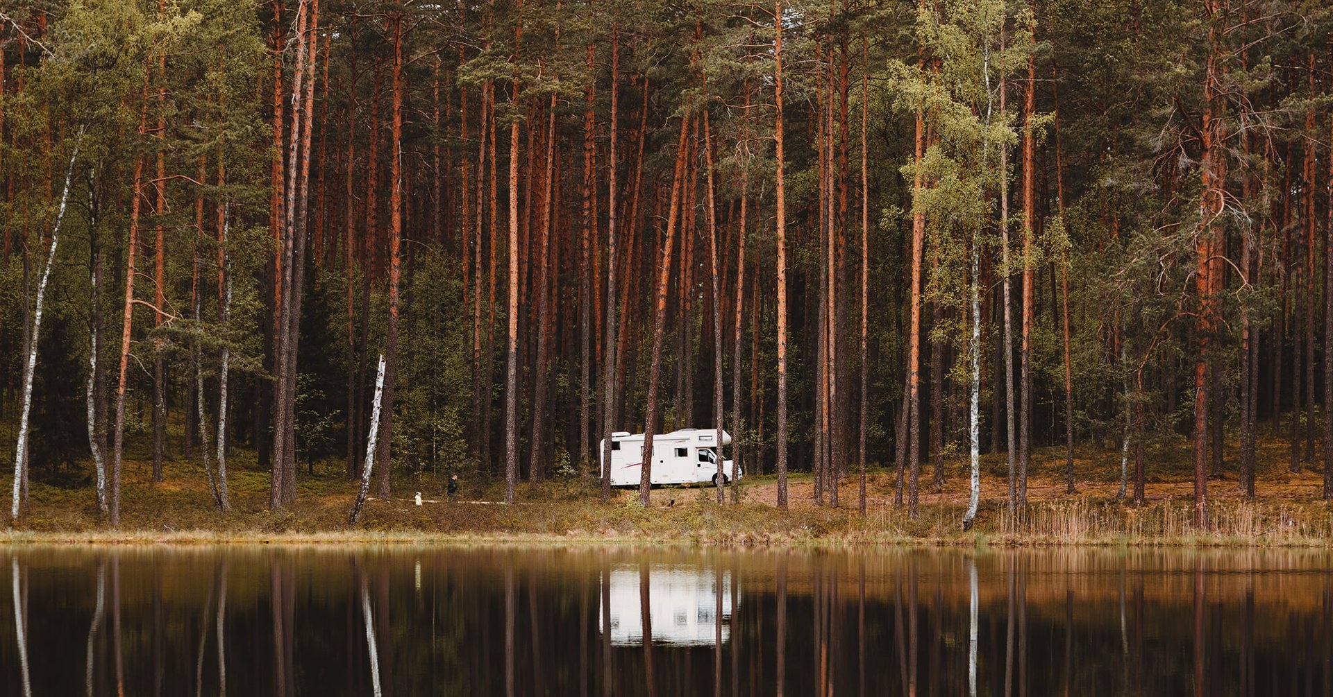 Motorhome parked up in a scenic campsite, ready for a UK road trip adventure.