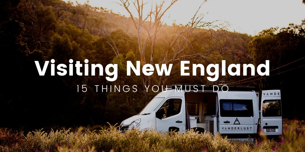 Bushland campsite in New England, NSW. A caravan is parked amongst the gum trees for a relaxing Aussie getaway.