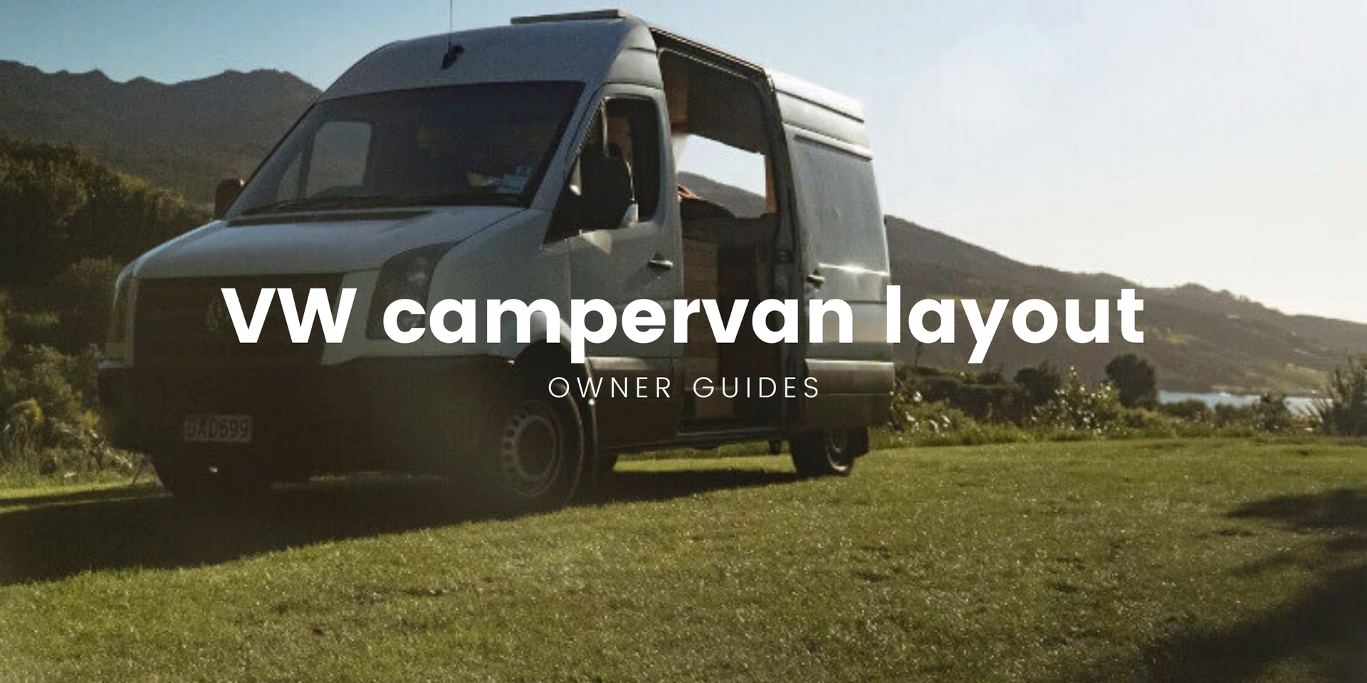 VW camper parked up at a scenic campsite, ready for a kiwi road trip adventure.