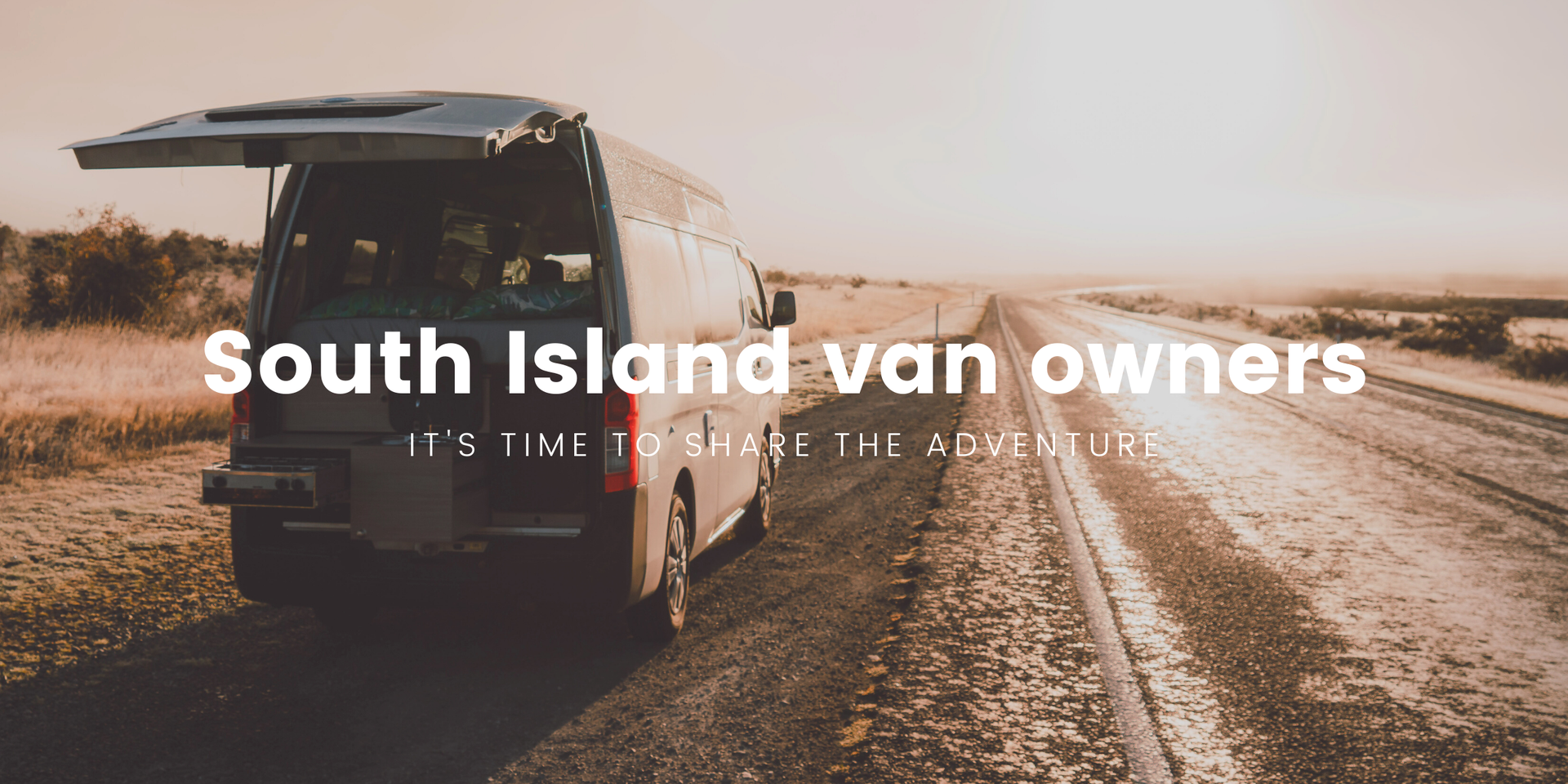 Campervan parked up at scenic South Island spot. Freedom camping adventures!