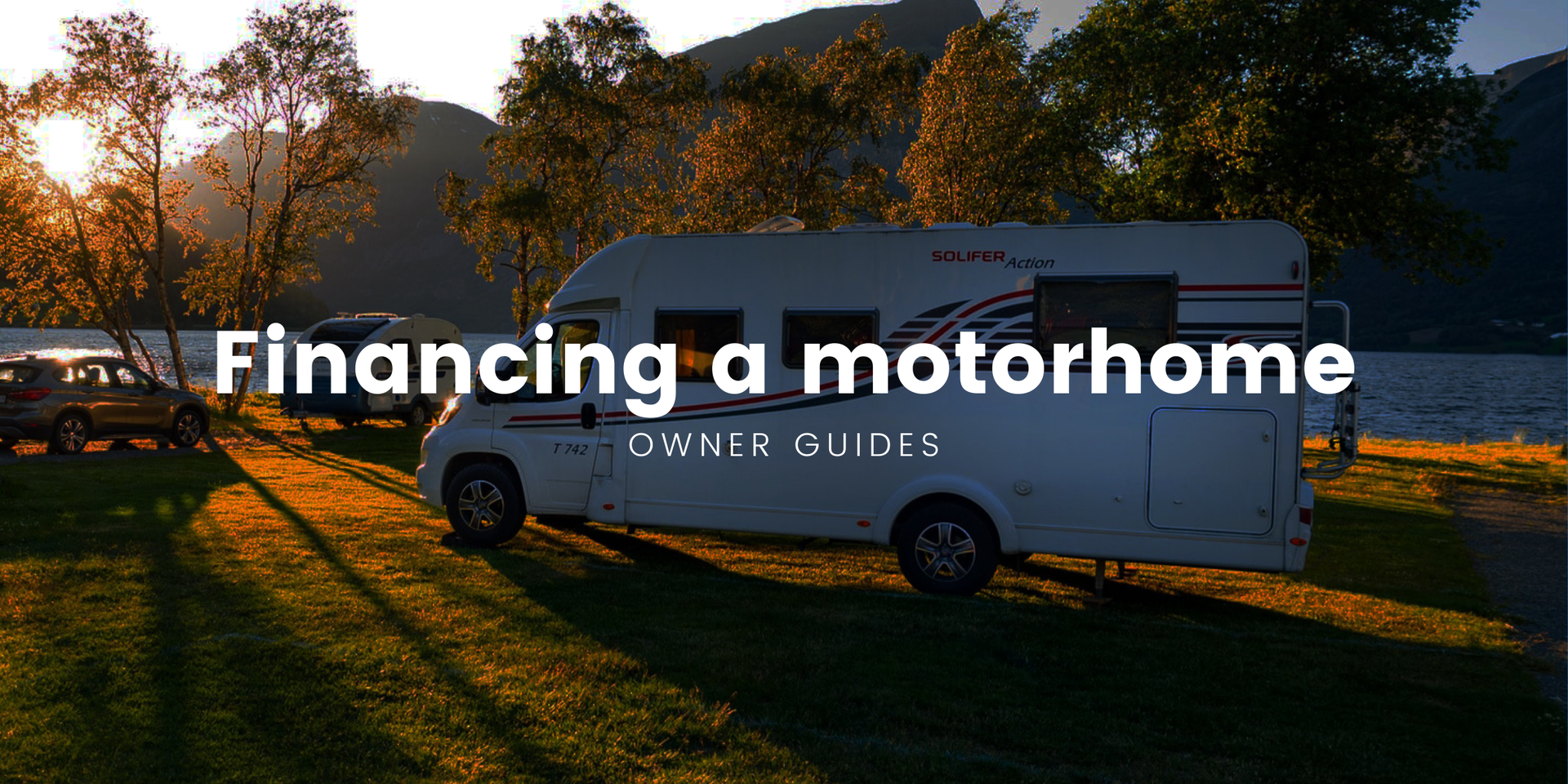 Motorhome parked up in the Lake District, ready for a camping holiday.