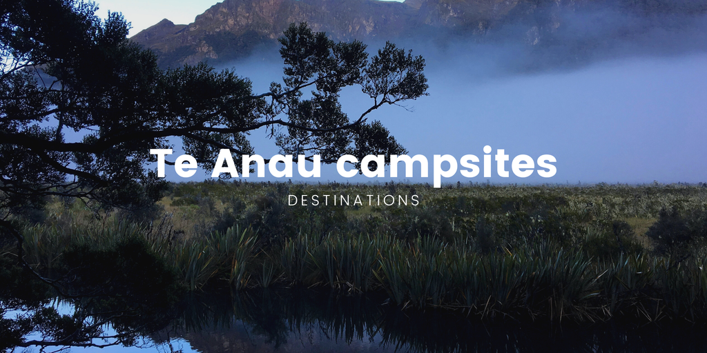 Tent pitched near Lake Te Anau at dusk, fiordland National Park backdrop. Perfect spot for camping in Aotearoa.