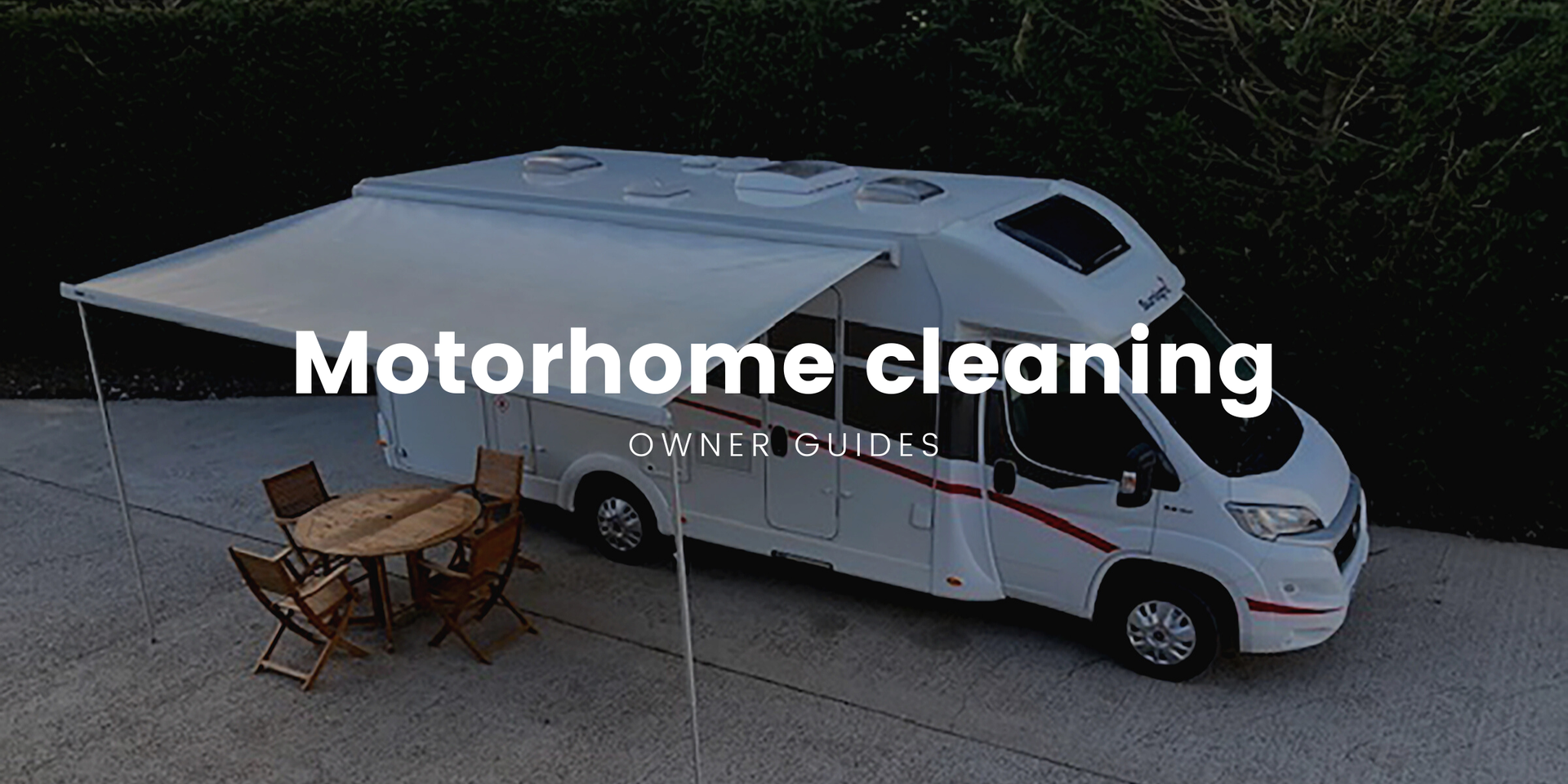 Campervan parked up at a sunny campsite, ready for roof cleaning.