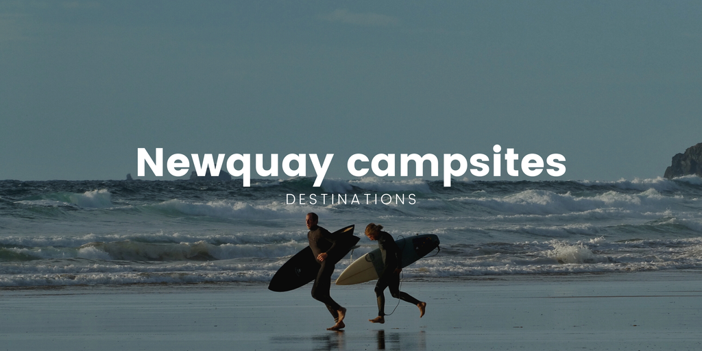 Campervan overlooking Fistral Beach, Newquay. Cornwall camping holiday at sunset.