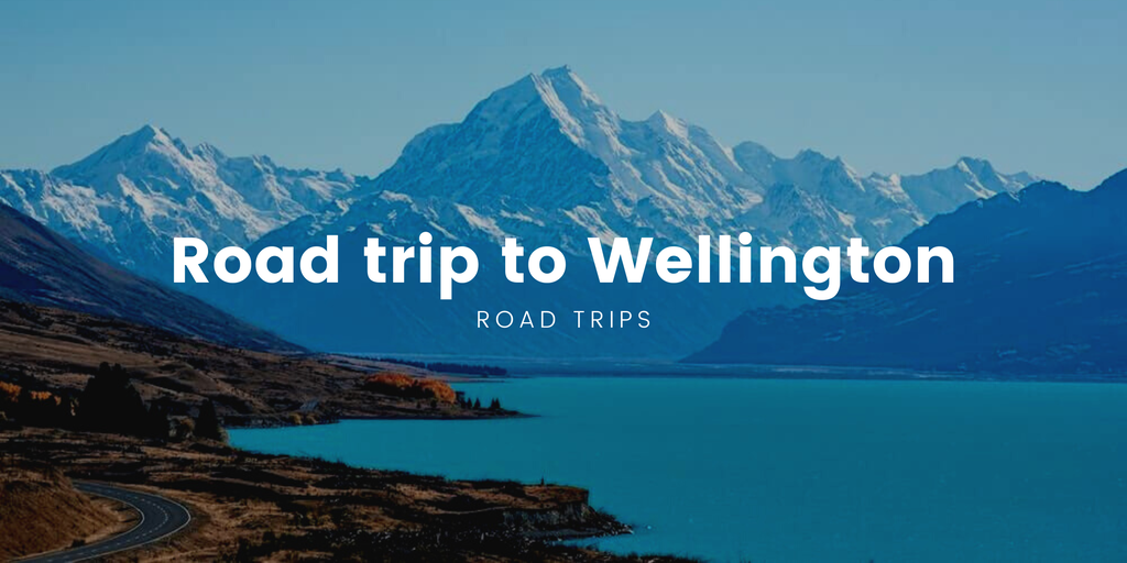 Scenic road trip in Aotearoa, with campervan parked overlooking the Southern Alps.