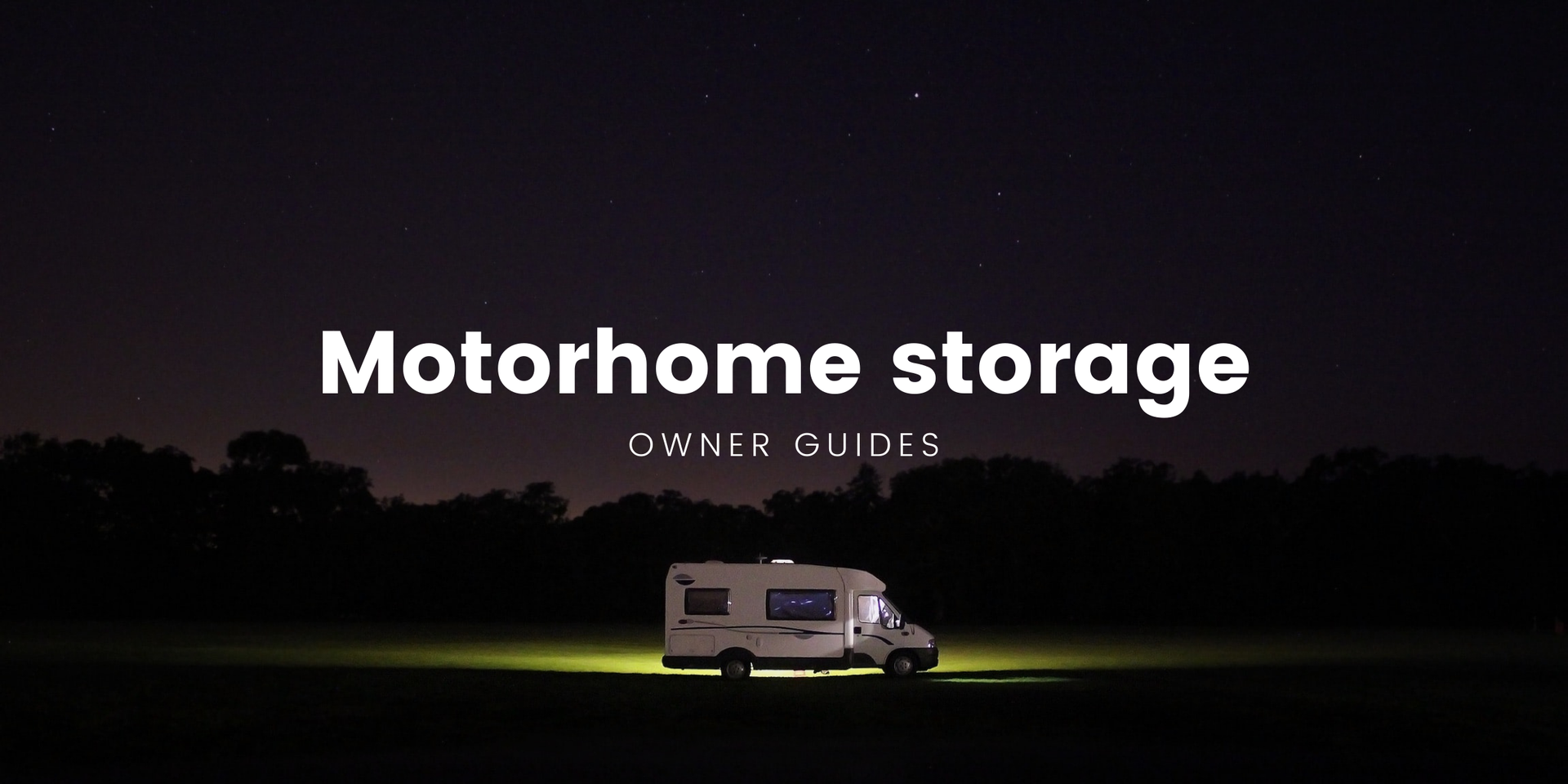 Campervan parked at a sunny campsite, suggesting motorhome storage and holiday potential.