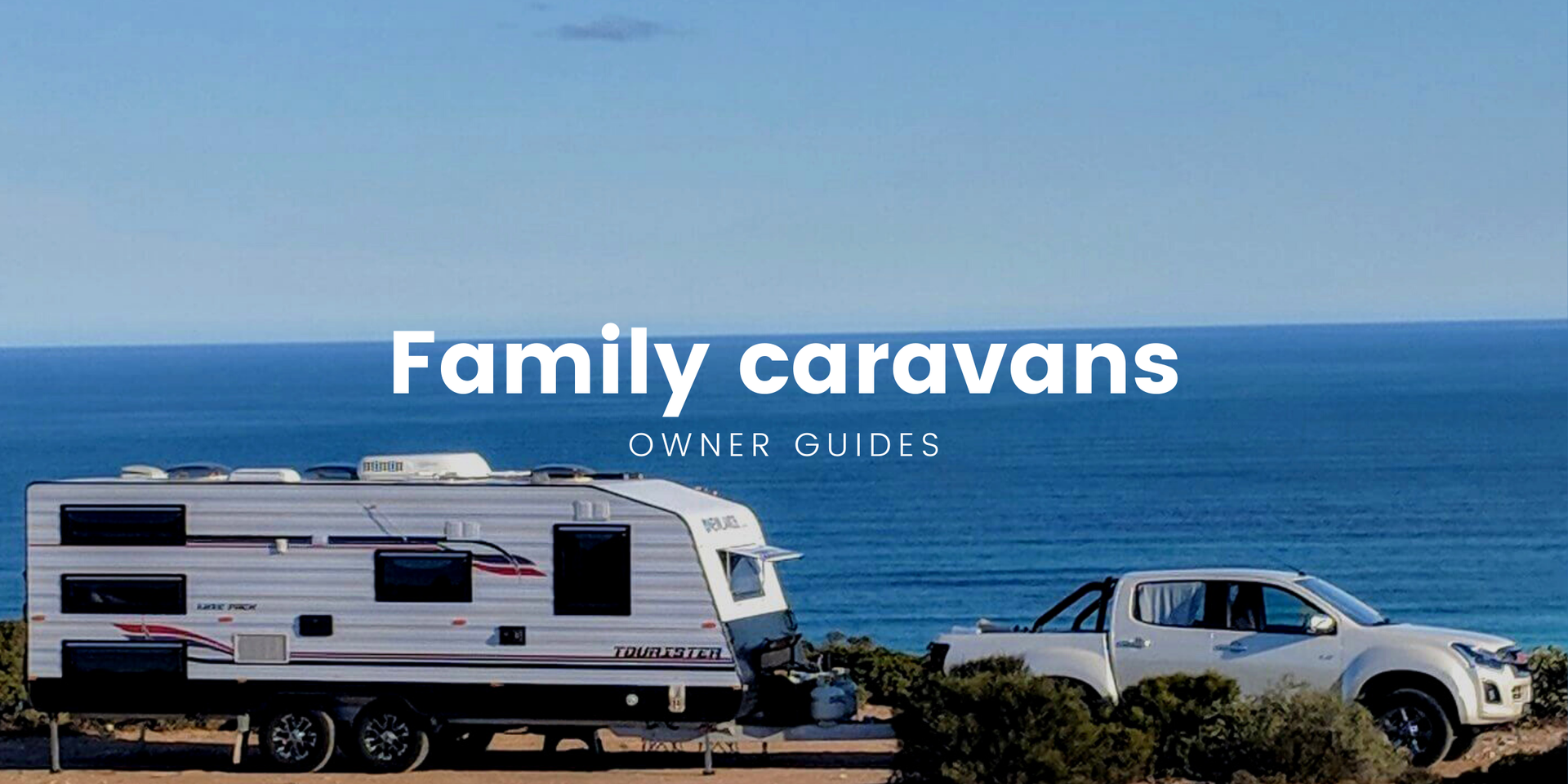 Family caravan set up at a beaut Aussie caravan park.