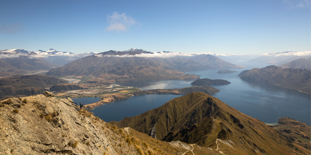 Scenic campsite, rugged mountains in background. Perfect for a Kiwi roadie adventure.