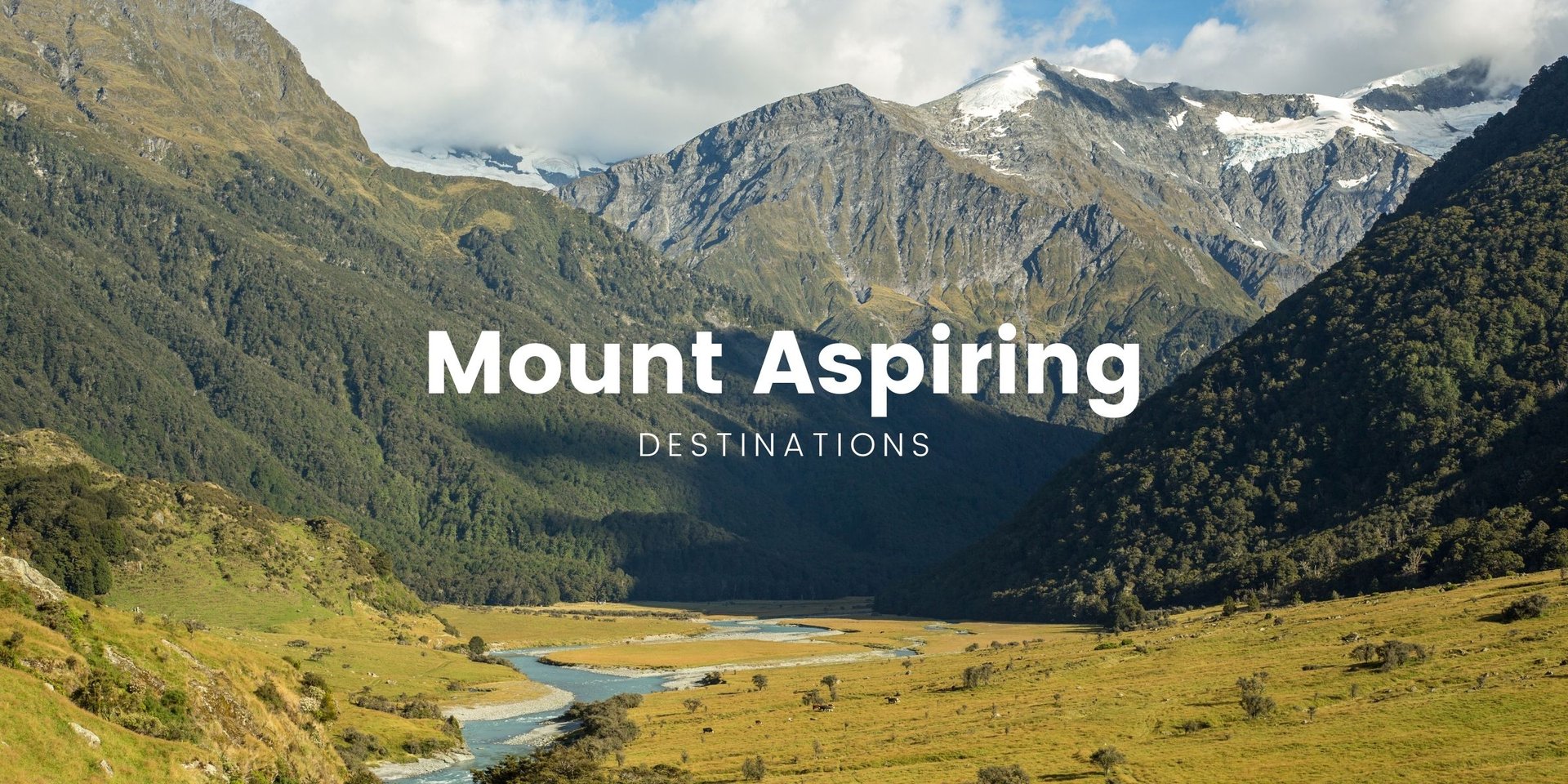 Snow-capped mountains reflected in a glacial lake, perfect for tramping near Mt Aspiring National Park.