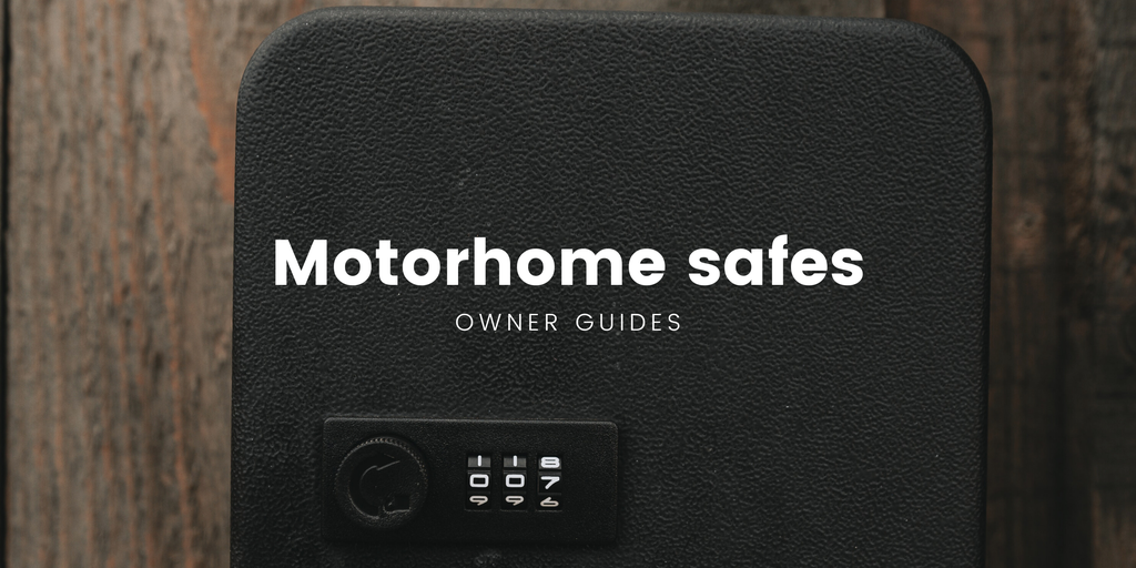 Motorhome parked up at a campsite, offering security and peace of mind for travellers.