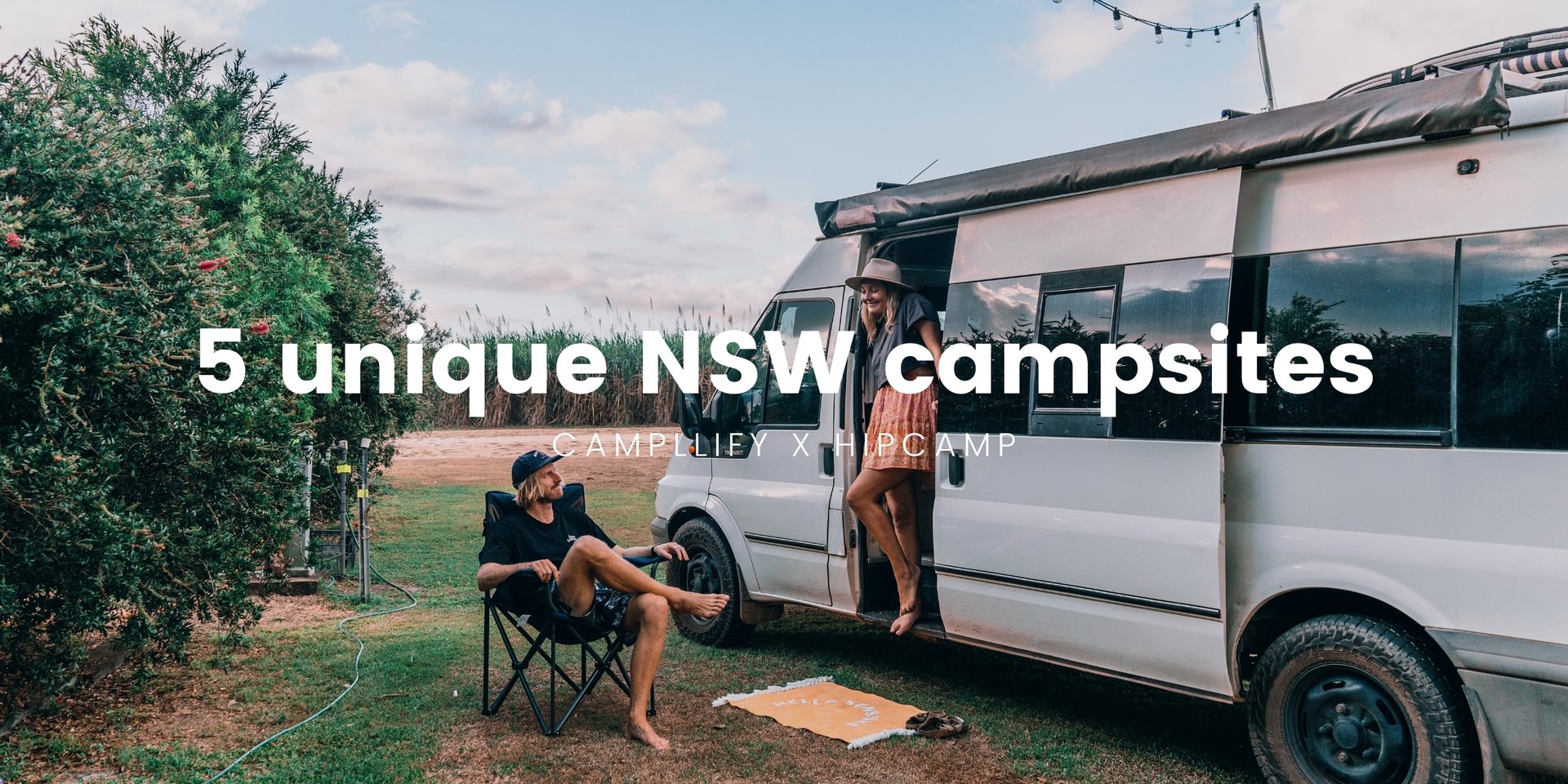 Campervan setup at stunning NSW campsite, perfect for a weekend getaway.