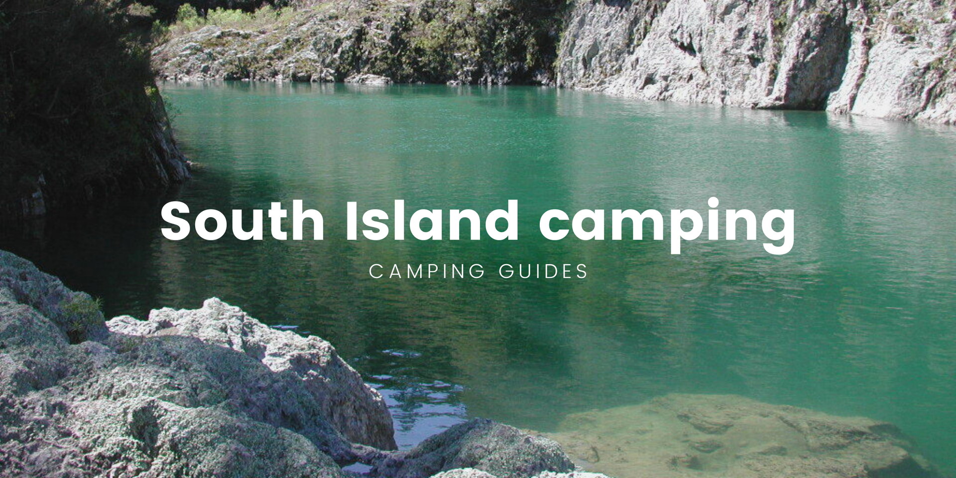 Scenic South Island campsite with tent pitched by turquoise lake.