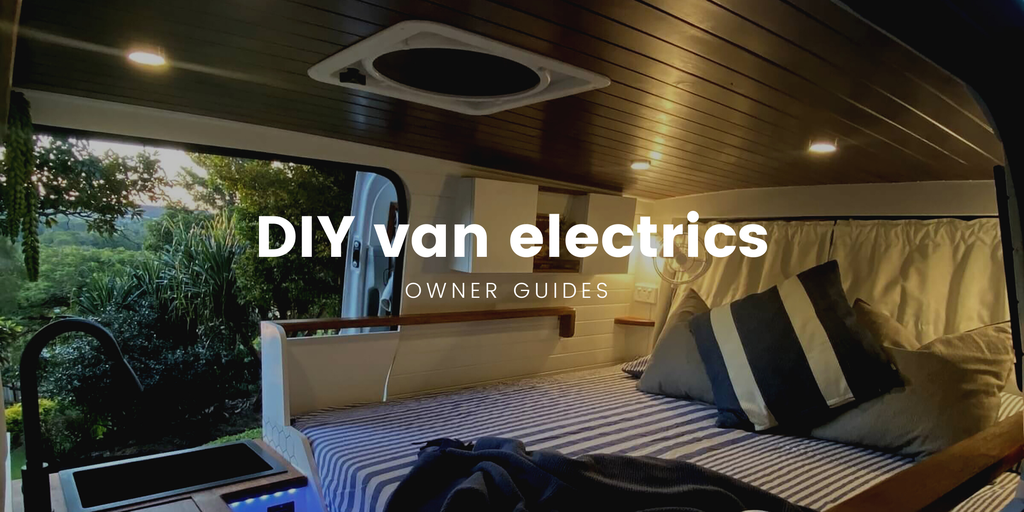 Campervan parked up at a bush campsite, ready for adventure.