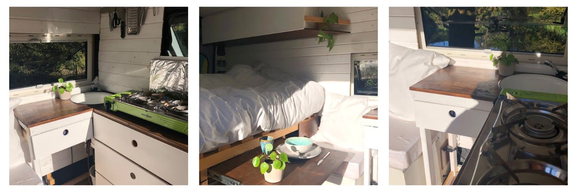 Selbstausgebauter Campingbus Boho Campingurlaub