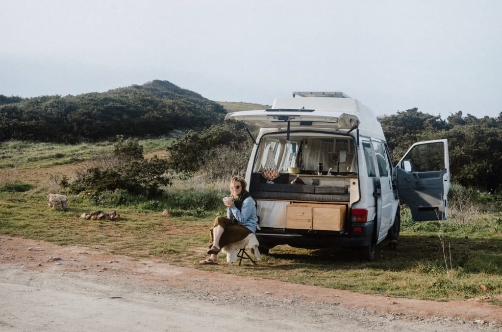 Camping Header: Solaranlage + Wohnmobil