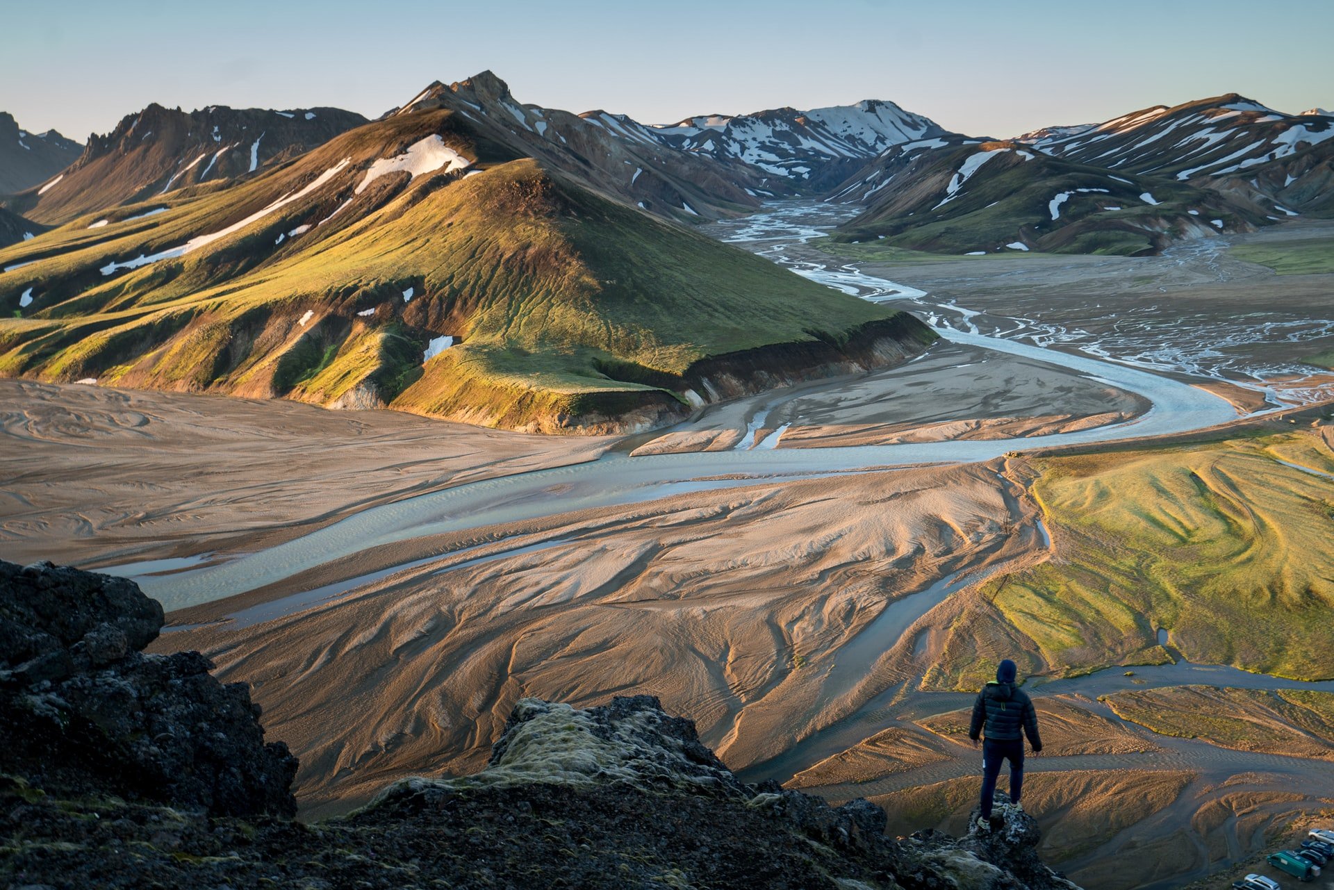 Island Wanderurlaub Sonnenuntergang Berge Meer Strand Fluss Natur