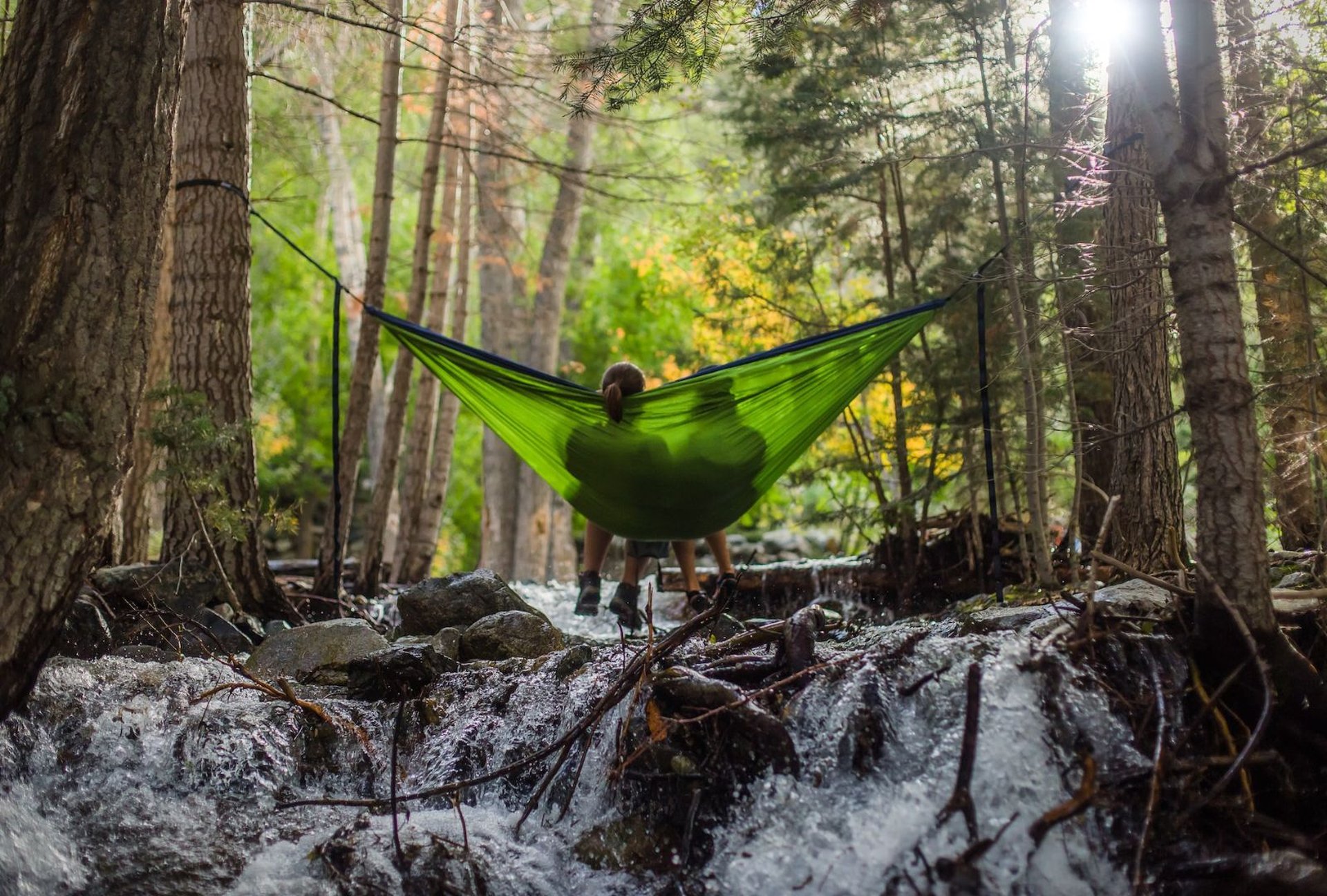 Hängematte im Wald Campingplatz