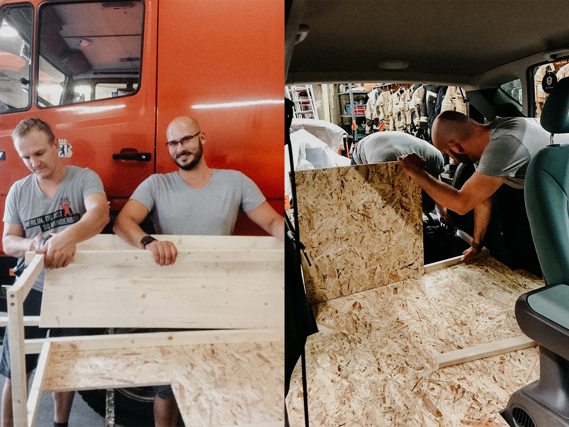 Mini Camper Ausbau Holz Bretter