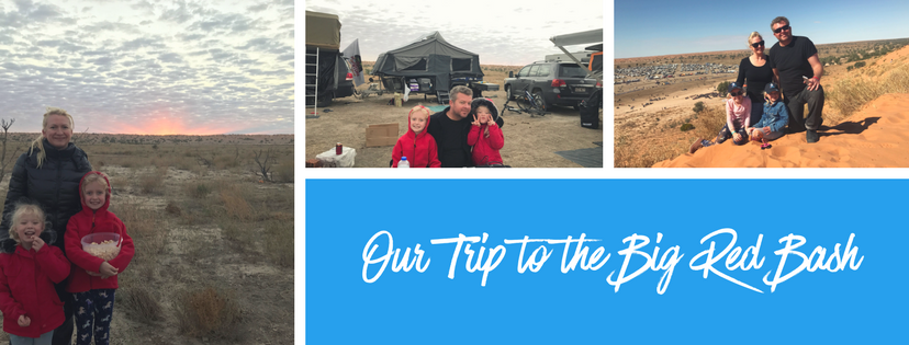 Caravan setup at the Big Red Bash, with outback campers enjoyin' the festival vibes.