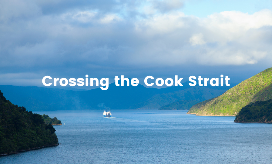Campervan on ferry crossing the Cook Strait between the North and South Island.