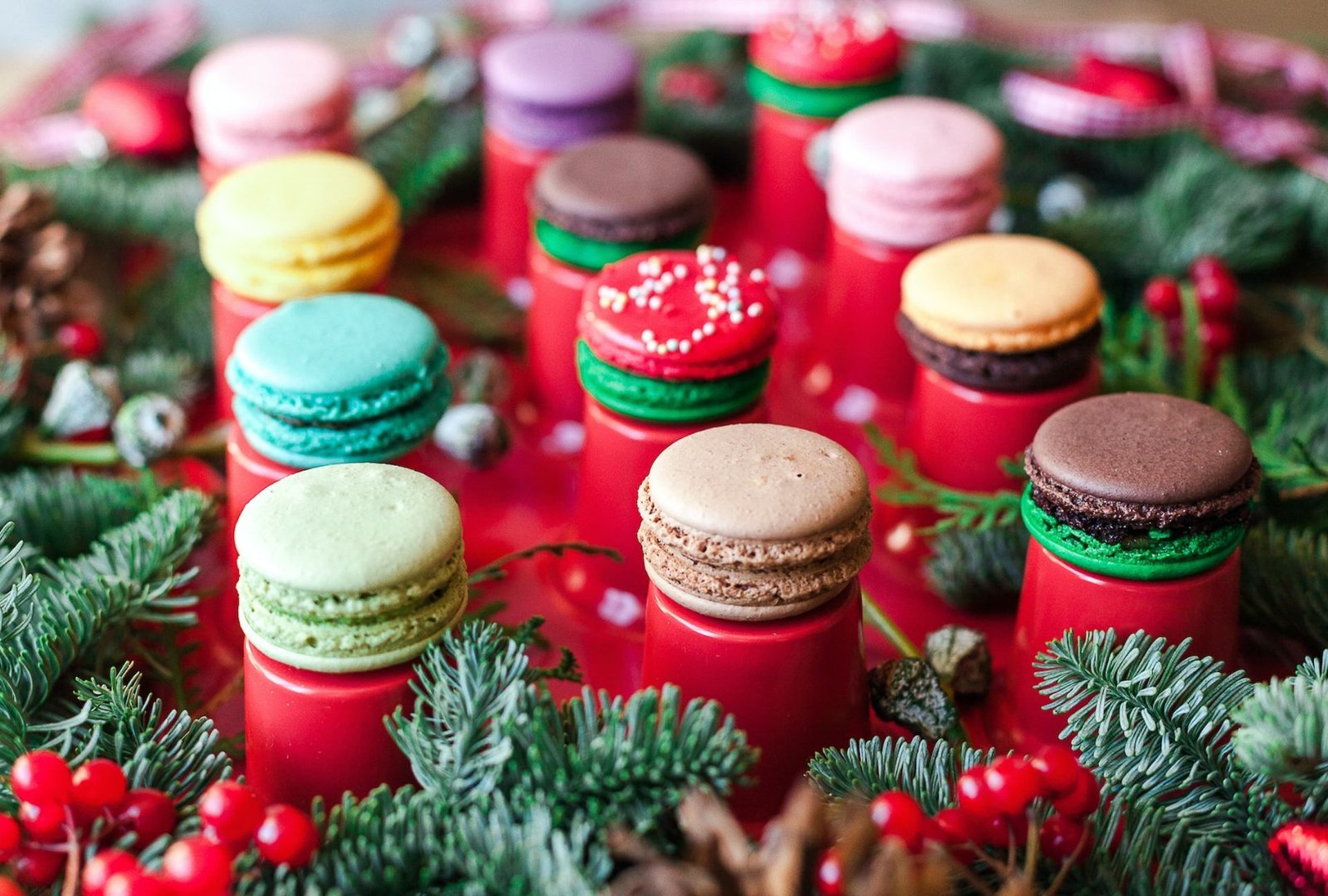 Dattel-Makronen zu Weihnachten Macarons