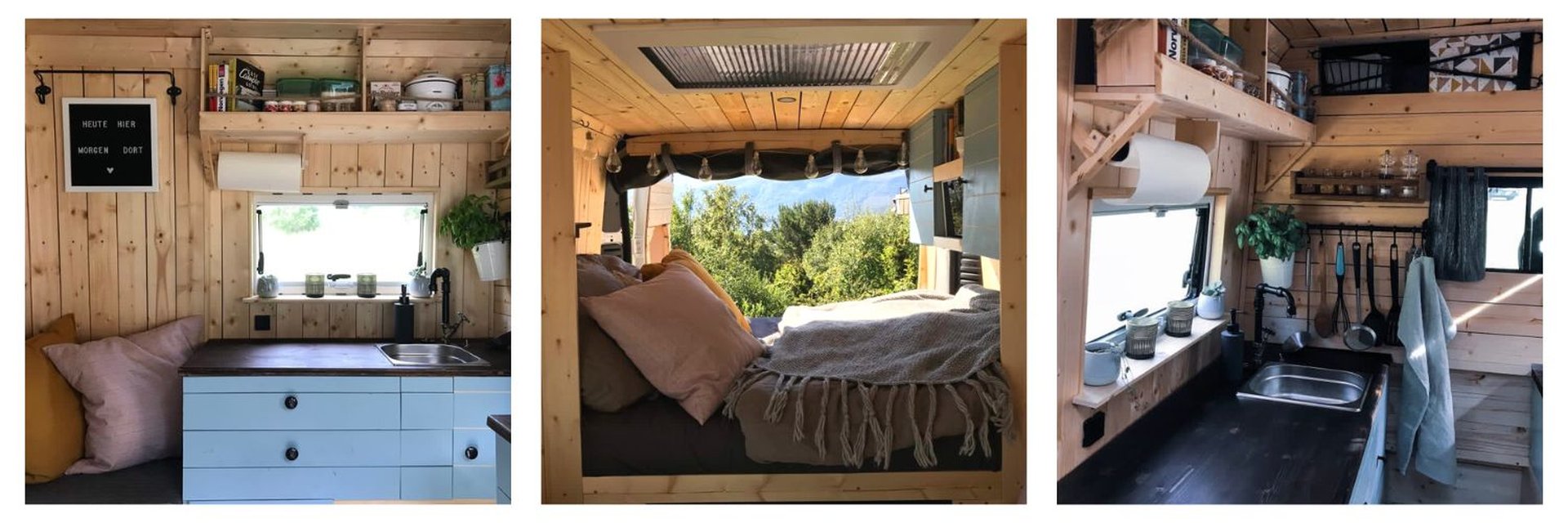 Selbstausgebauter Campingbus Boho Campingurlaub